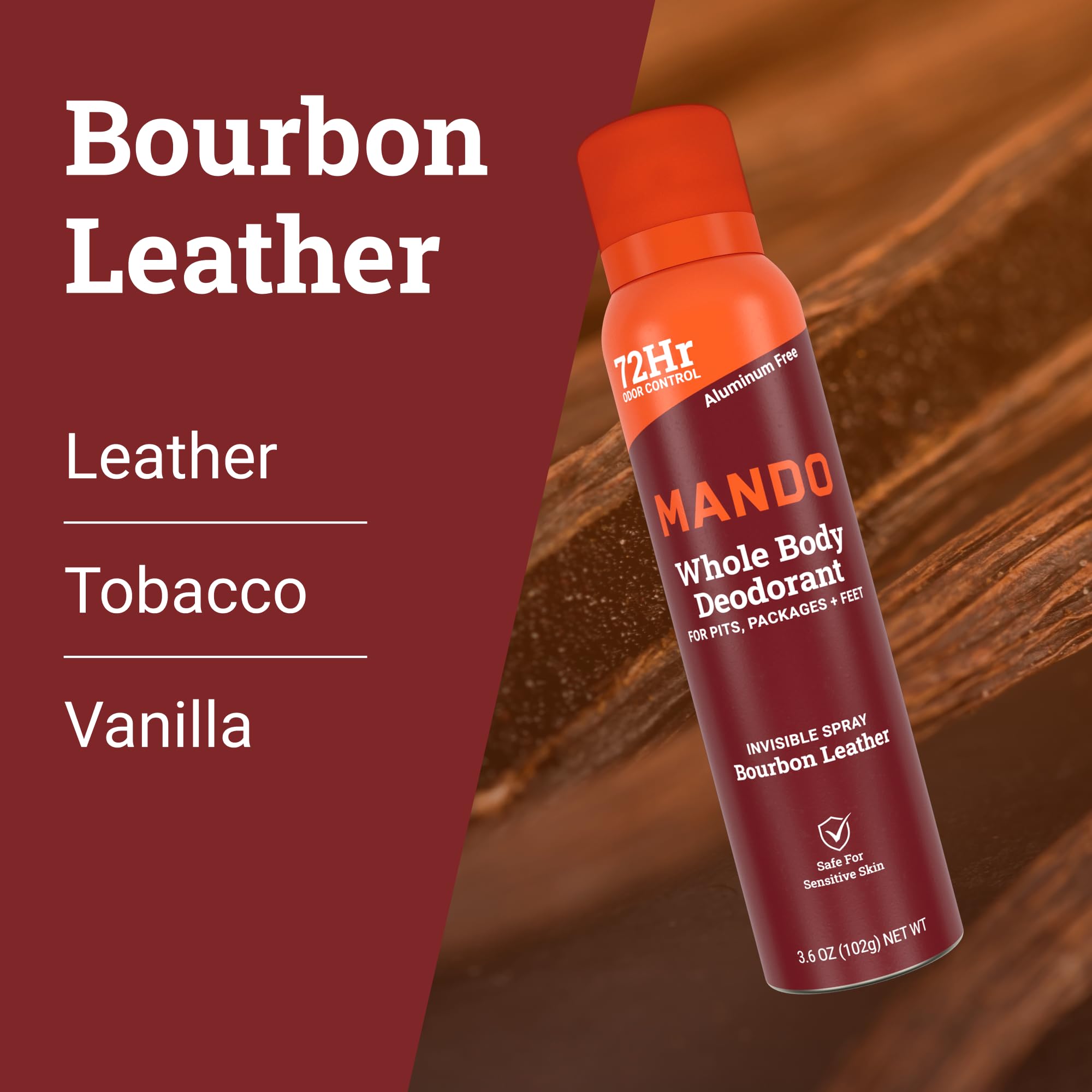 Dermatologist-tested and hypoallergenic badge on Mando packaging