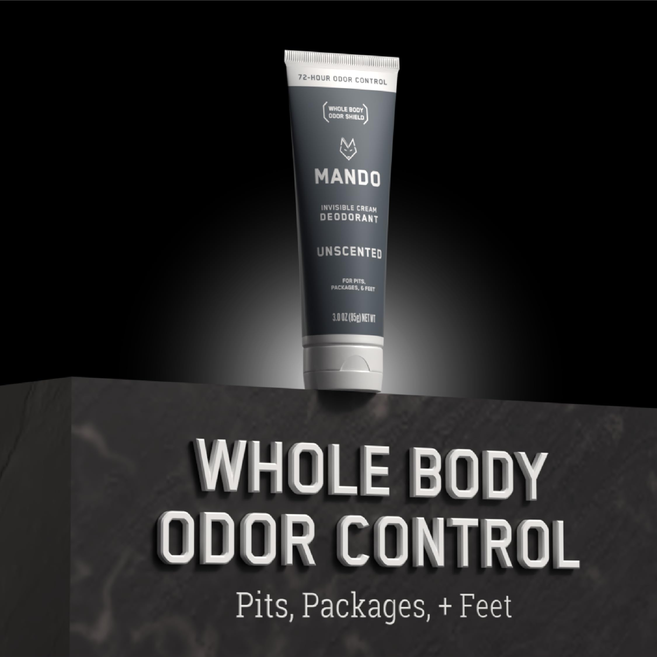 Mando ingredients badge highlights pH-optimized formula.
