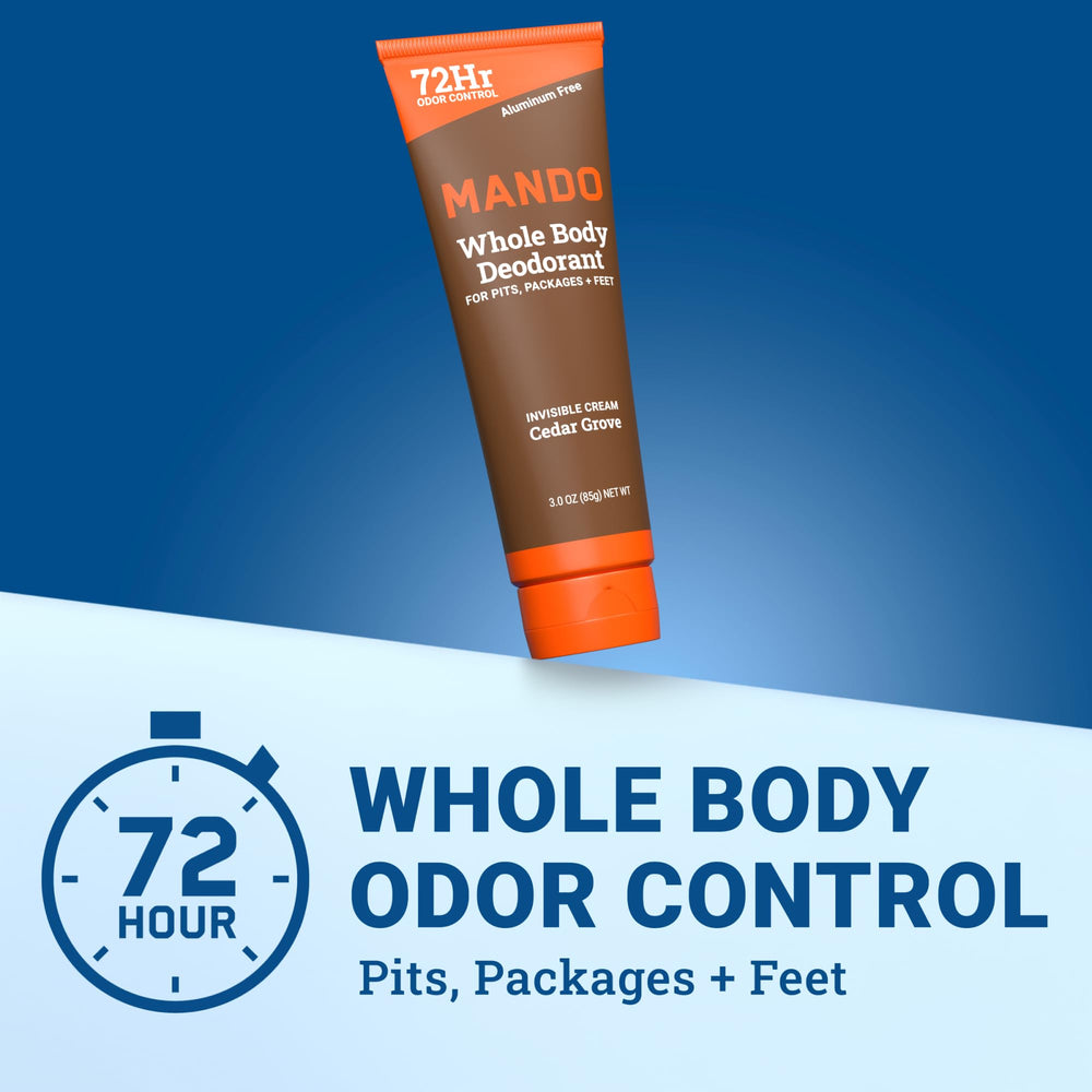 Mando invisible cream application close-up shows smooth, mess-free use.
