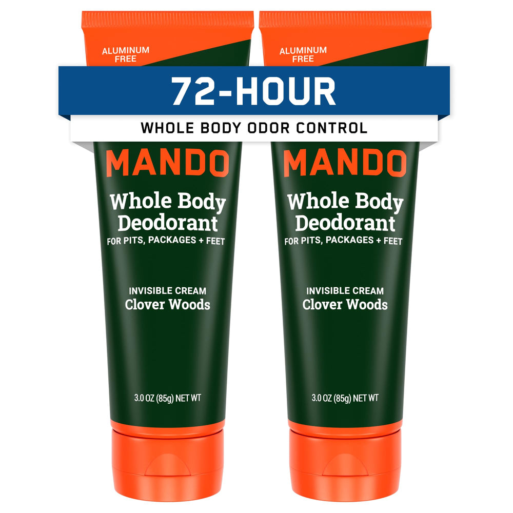 Mando invisible-cream pack-of-2-tubes shows long-lasting odor control for daily wear