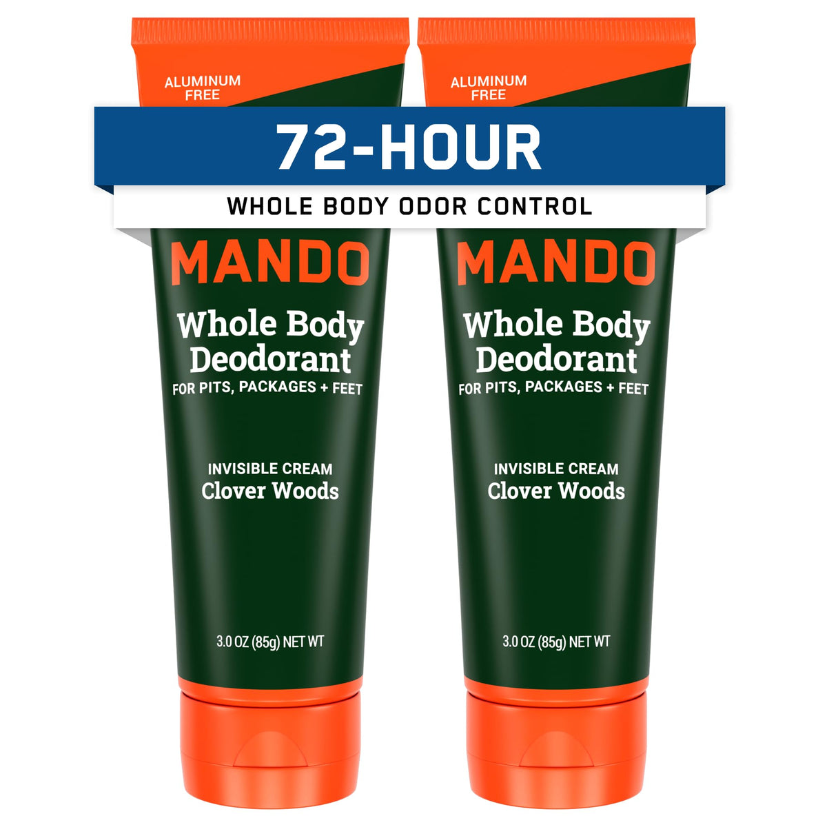 Mando invisible-cream pack-of-2-tubes shows long-lasting odor control for daily wear