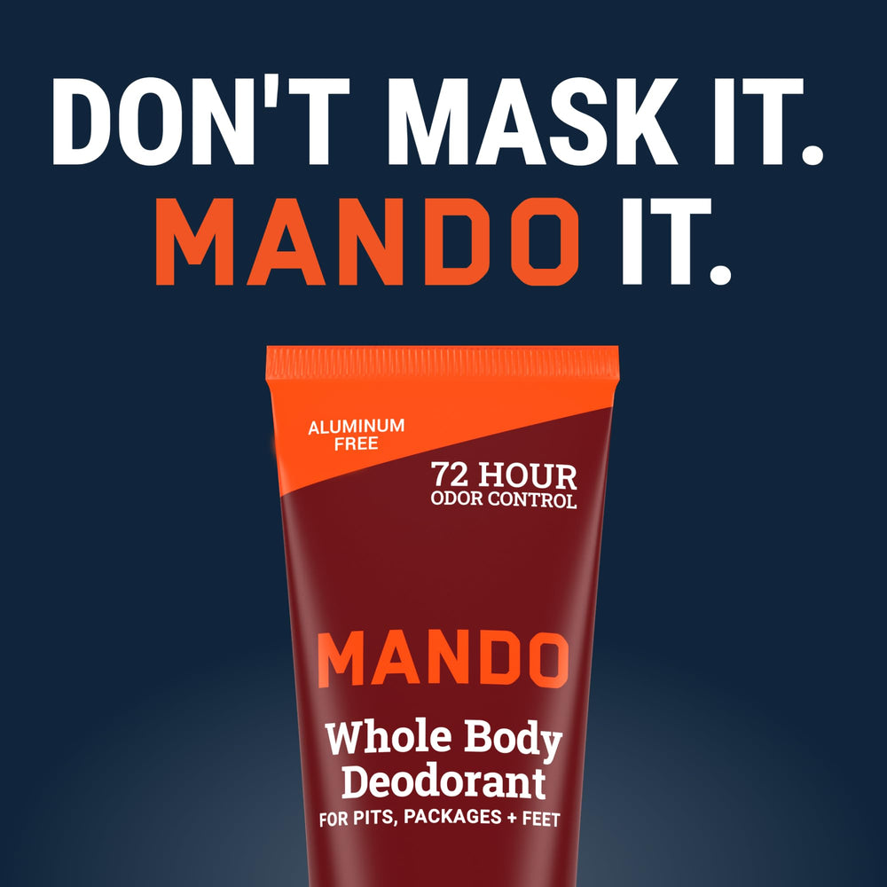 Mando invisible-cream texture shows non-greasy finish.