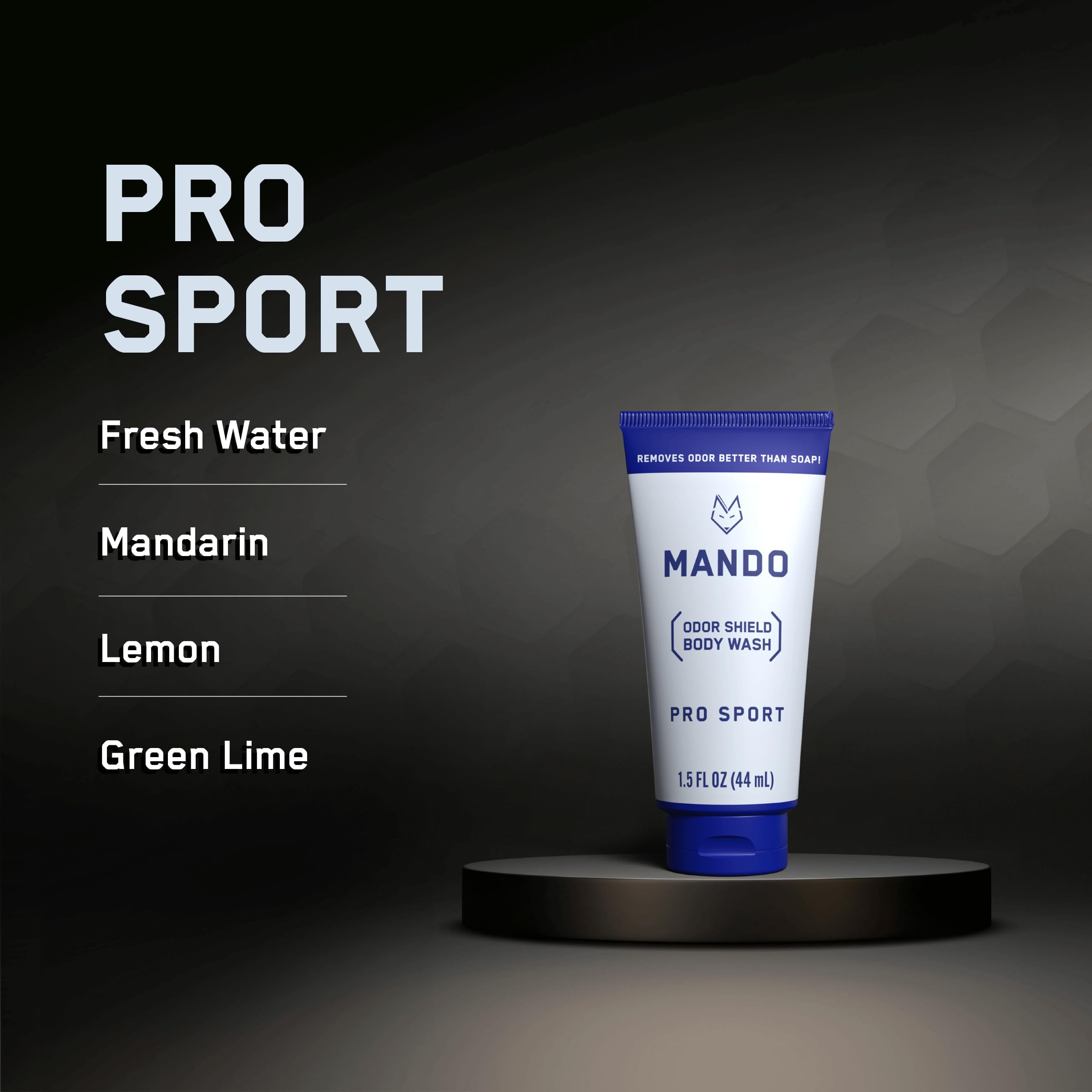 Mando Mini Body Wash foam closeup showing rich lather and cleansing feel