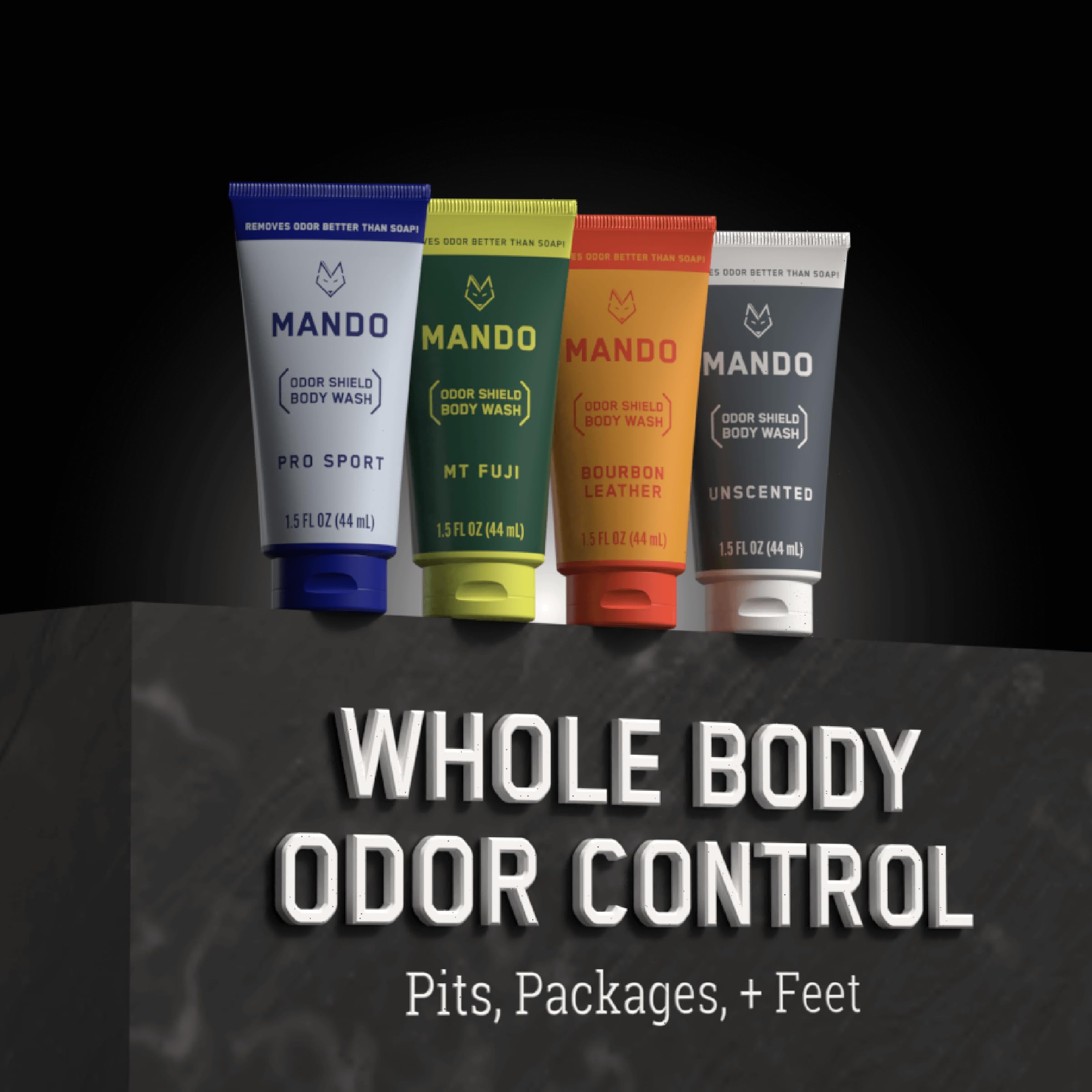 Mando Mini Body Wash Mt Fuji bottle pour captures easy daily use during workouts.
