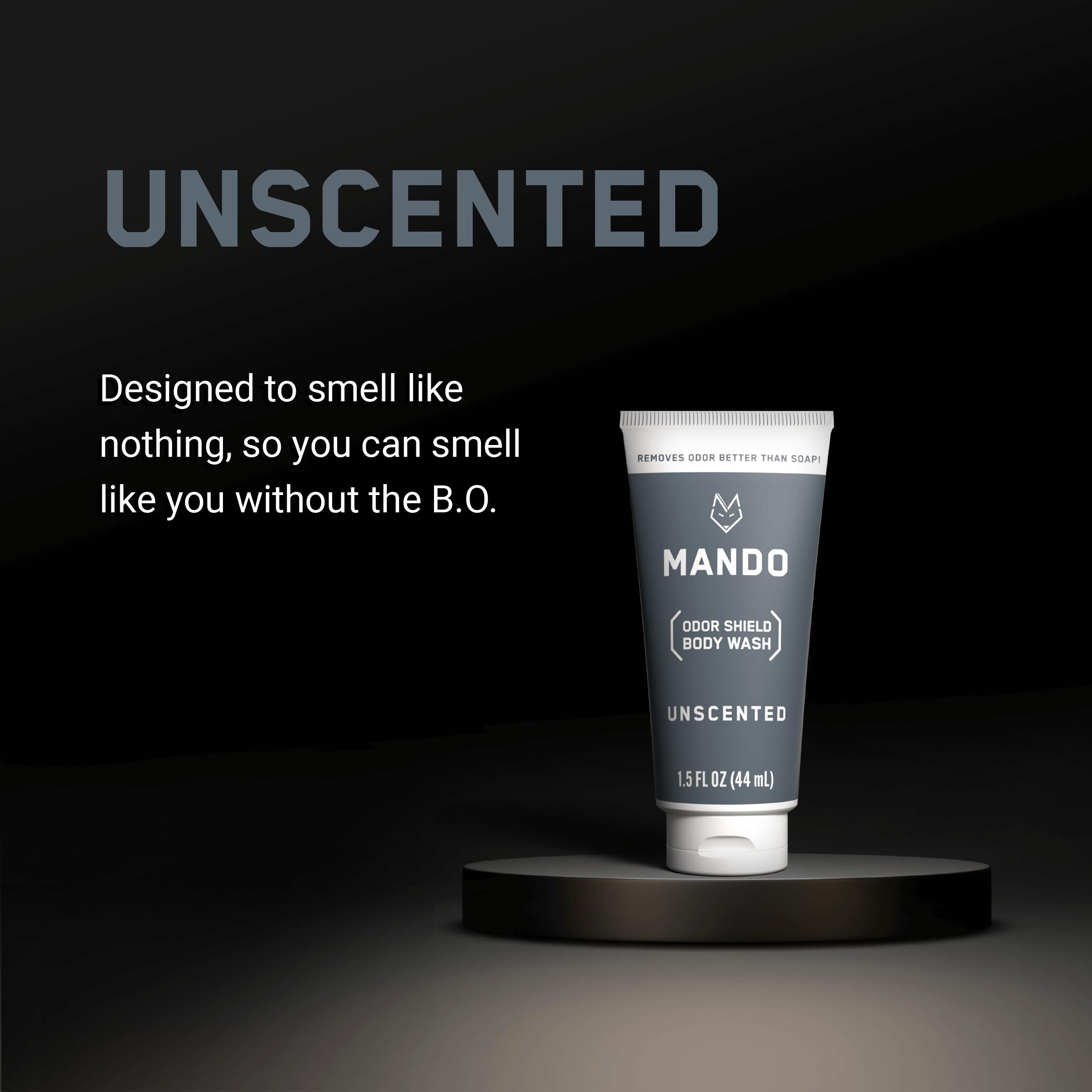 Mando Mini Body Wash Pro Sport lather image shows skin-safe cleansing with performance-focused scent.