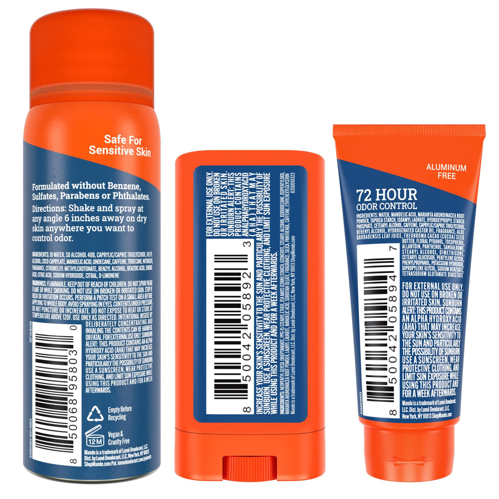 Mando Skin-Safe Formula image supports sensitive-skin friendly application.