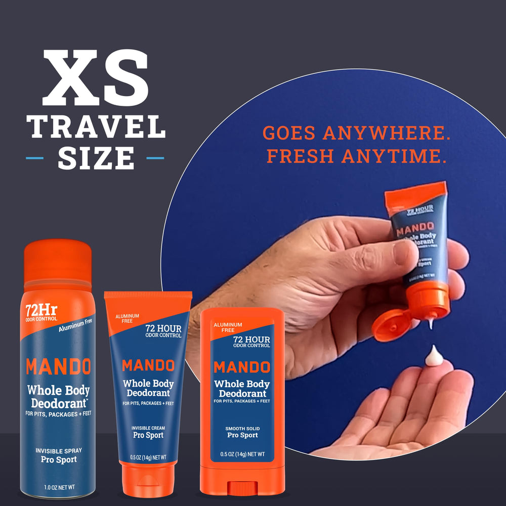 Mando Travel Pack demonstrates compact, discreet odor management anywhere.