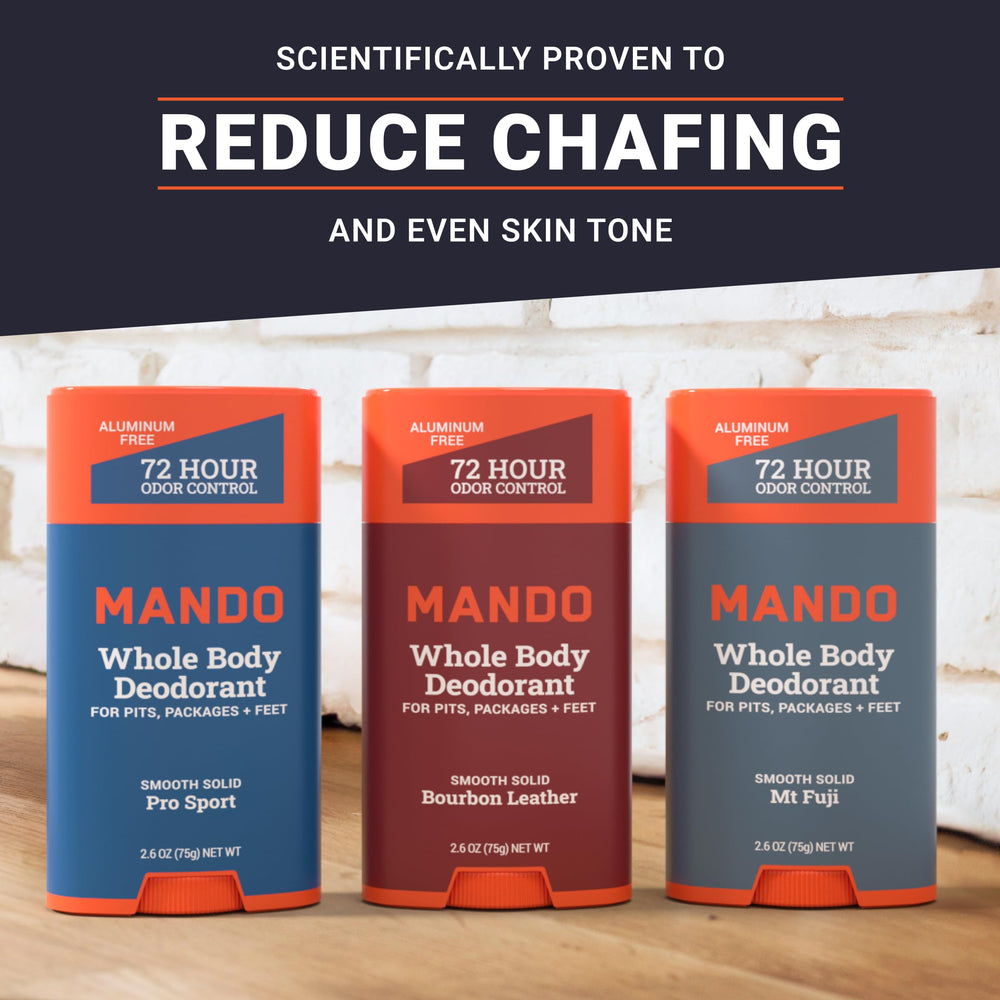 Mando odor-control claim visual reinforces long-lasting protection up to 72 hours.