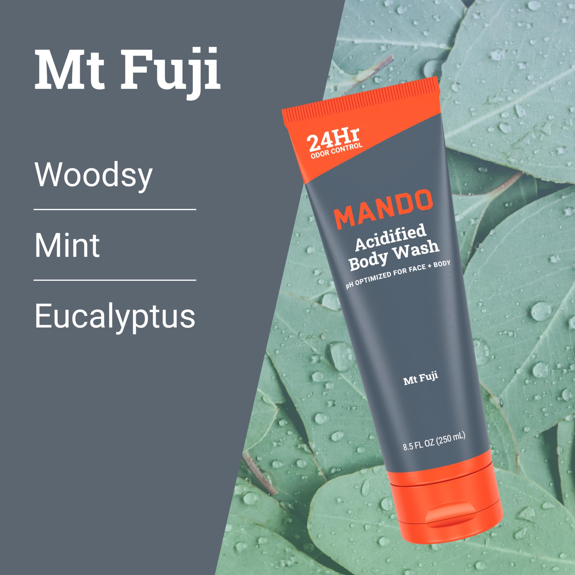 Mando Odor Shield application shot highlights skin-safe cleansing