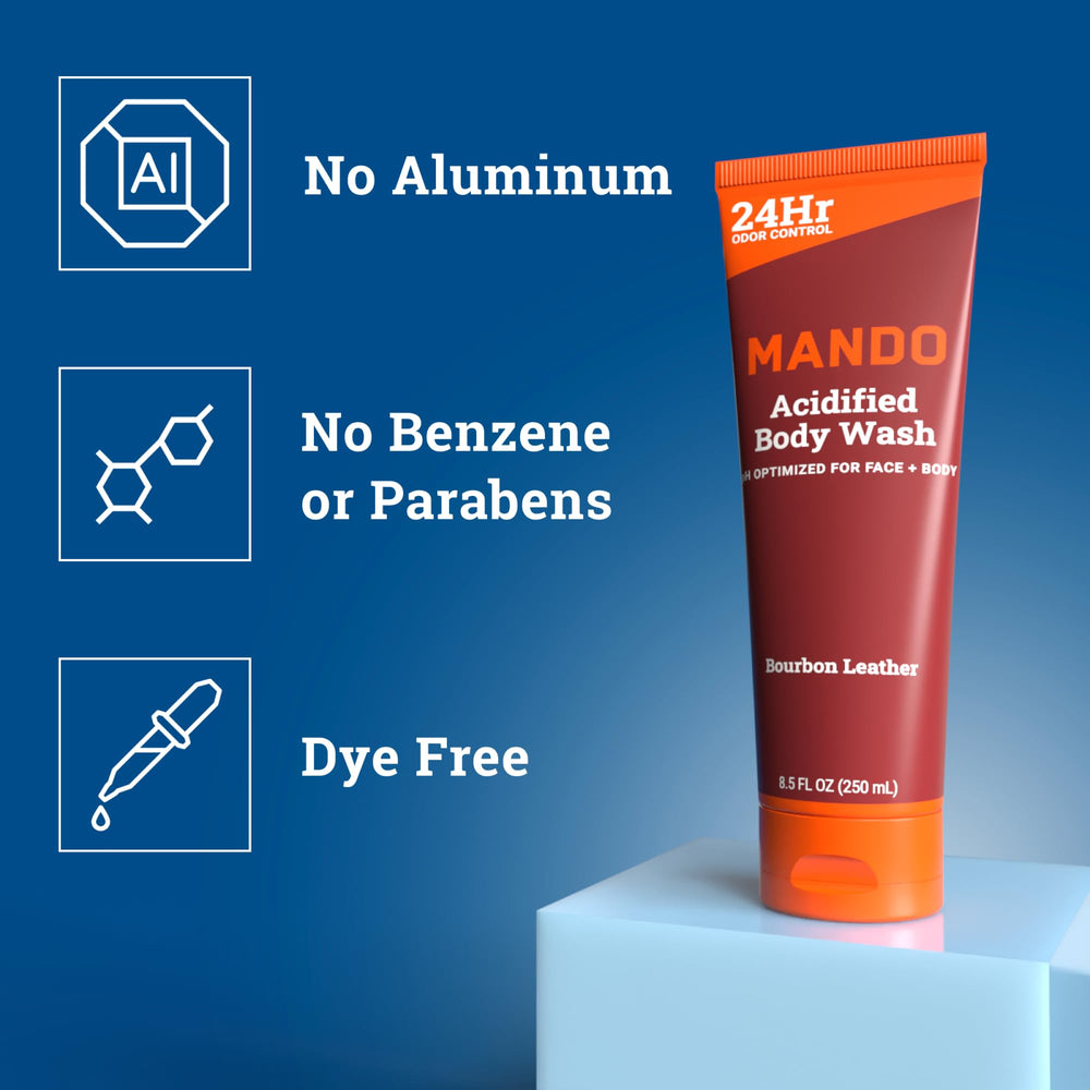 Mando Odor Shield foam lather ready to cleanse odor-prone skin.