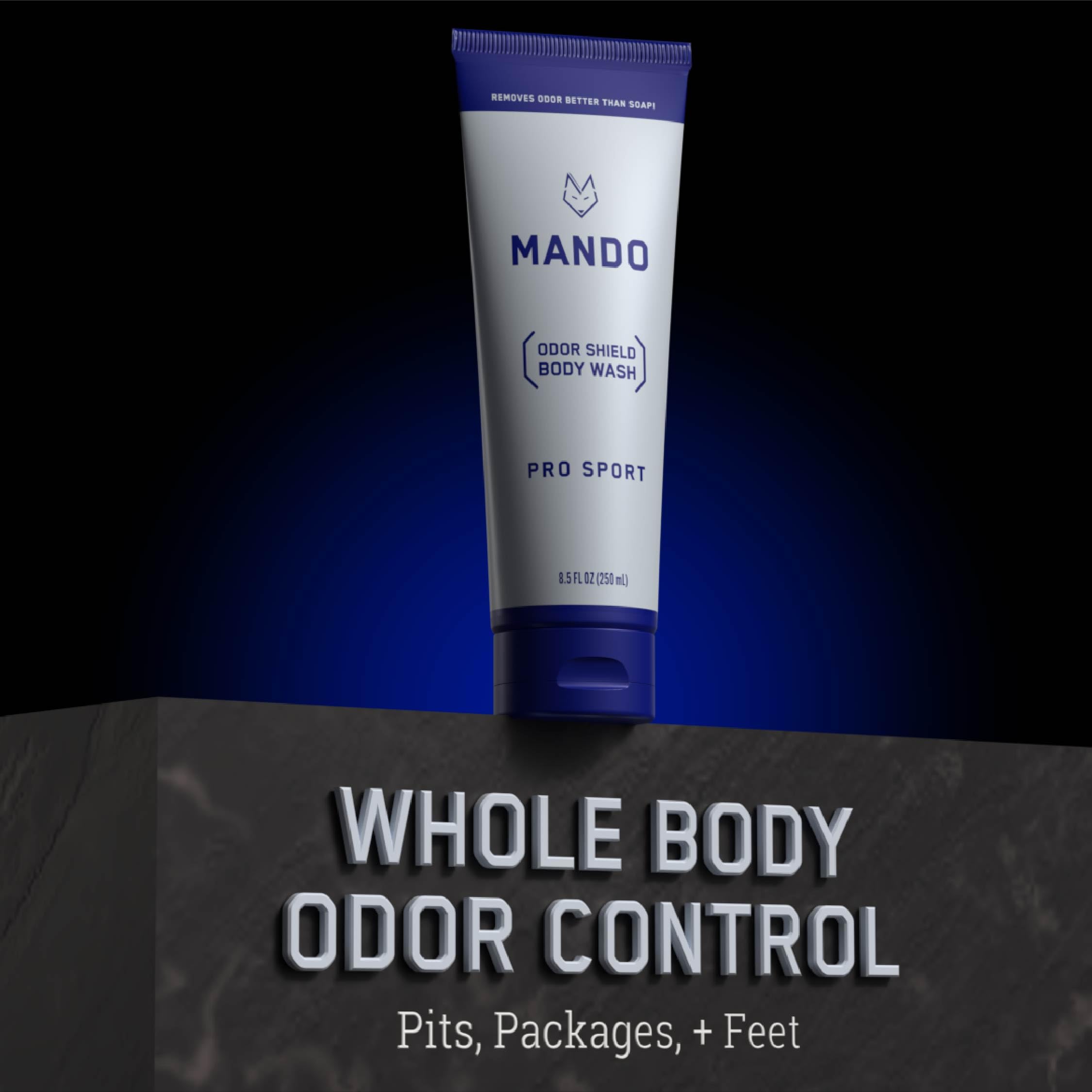 Mando Odor Shield pump-top closeup highlights easy dispensing.