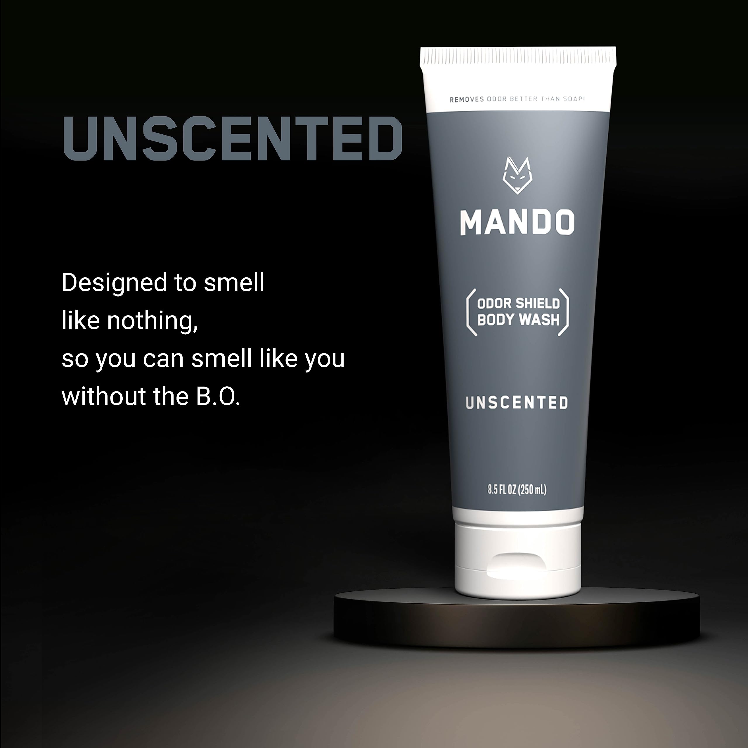 Mando Odor Shield unscented label appeals to sensitive skin users
