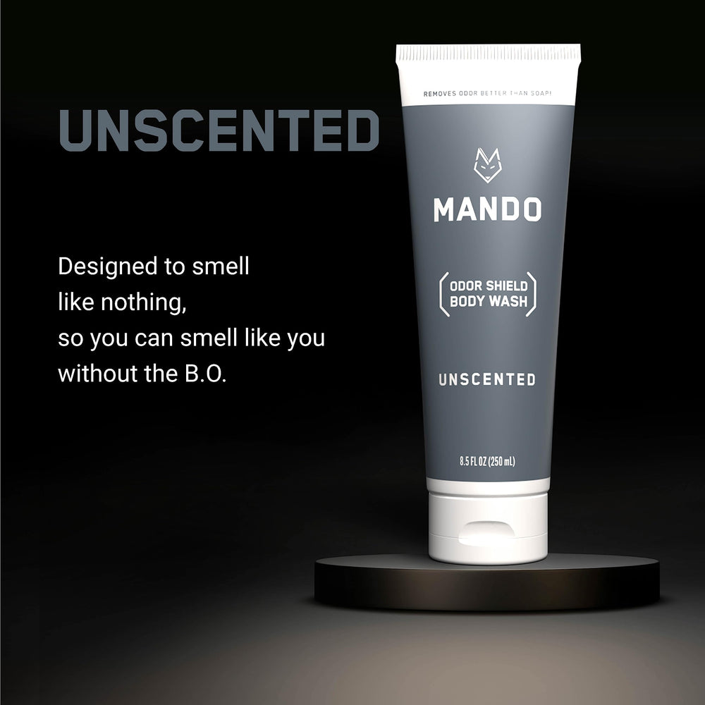 Mando Odor Shield unscented label appeals to sensitive skin users