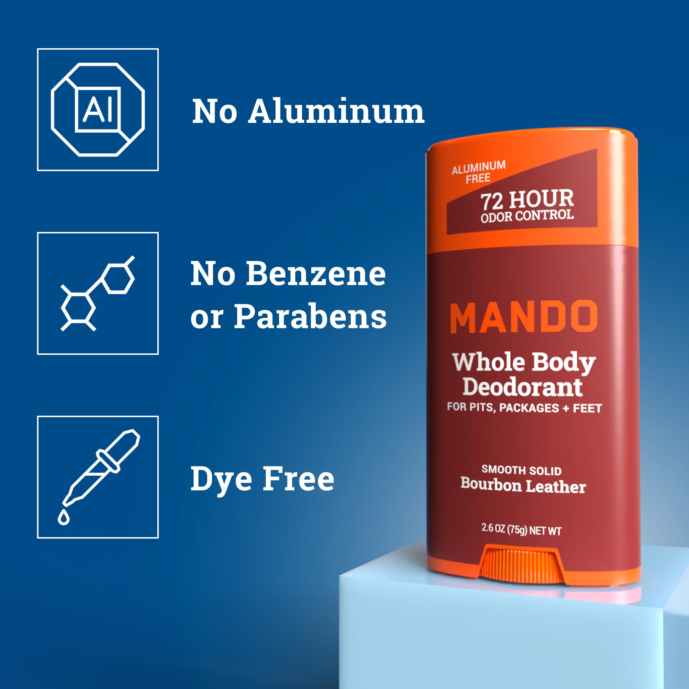 Mando pack of 2 Bourbon Leather sticks ready for daily odor control.