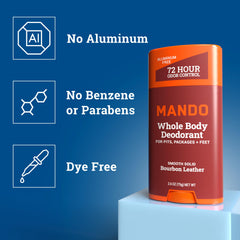 Mando pack of 2 Bourbon Leather sticks ready for daily odor control.