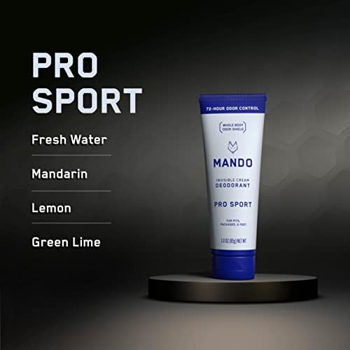 Mando Pro Sport Deodorant two-pack dispensing cream for quick odor protection during workouts