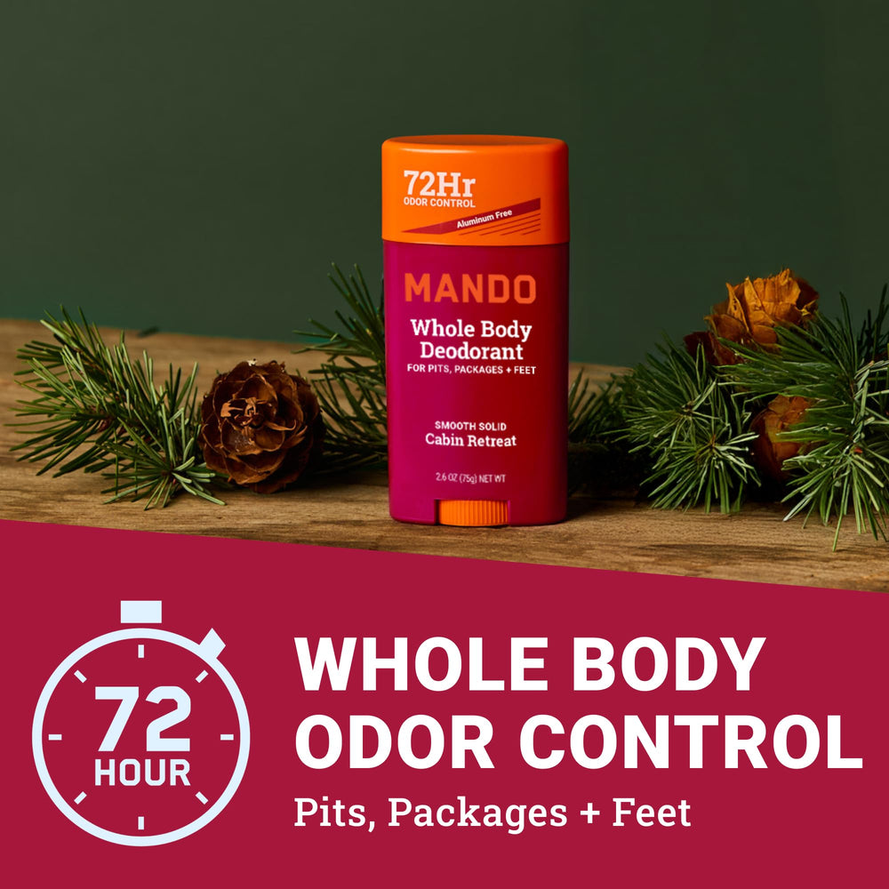 Mando deodorant on wrist showcasing smooth glide for easy application.