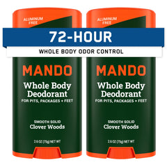 Mando Whole Body Deodorant 2-pack ready for daily wear and travel.