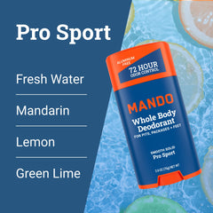Mando deodorant being applied underarm with smooth glide.