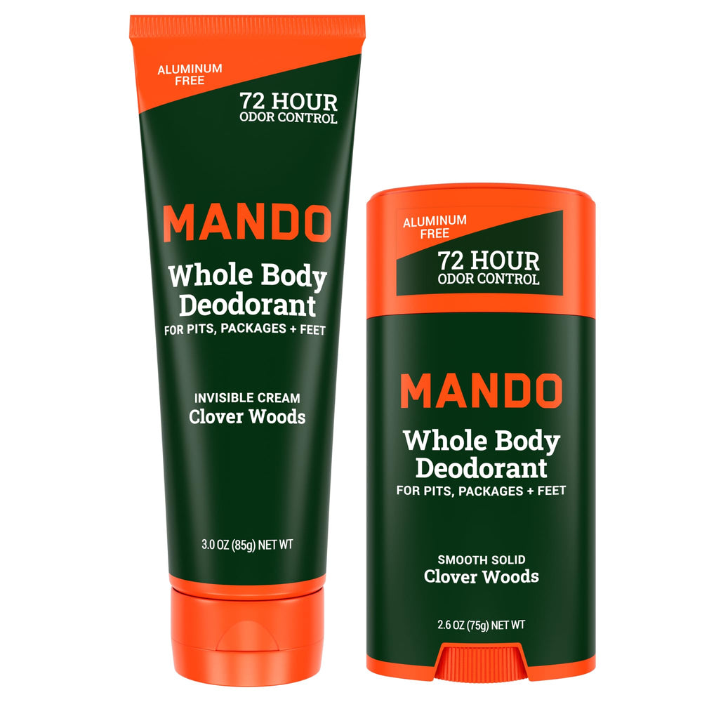 Mando whole body deodorant cream-tube provides long-lasting odor control for all-day freshness.