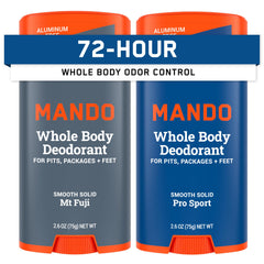 Mando Mt Fuji packaging shows the two-pack deodorant for all-day odor control.