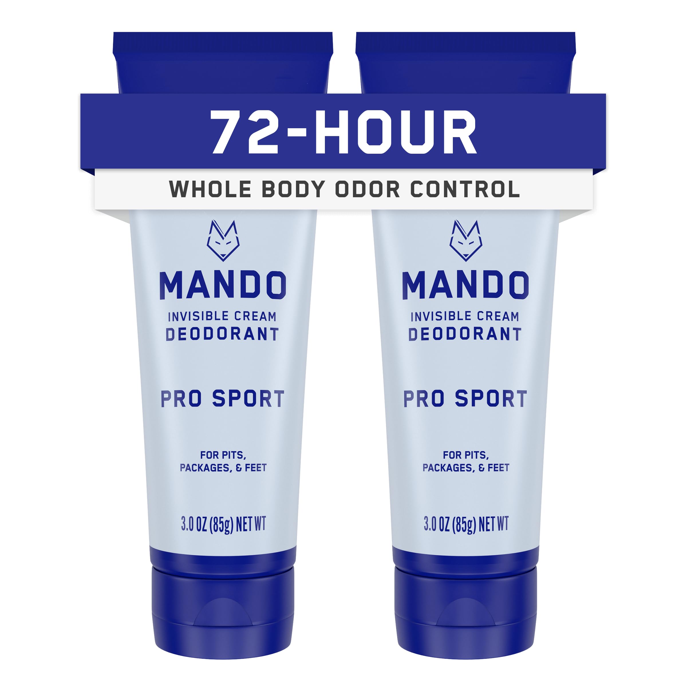 Mando Whole Body Deodorant two-pack applying invisible cream for all-day odor control