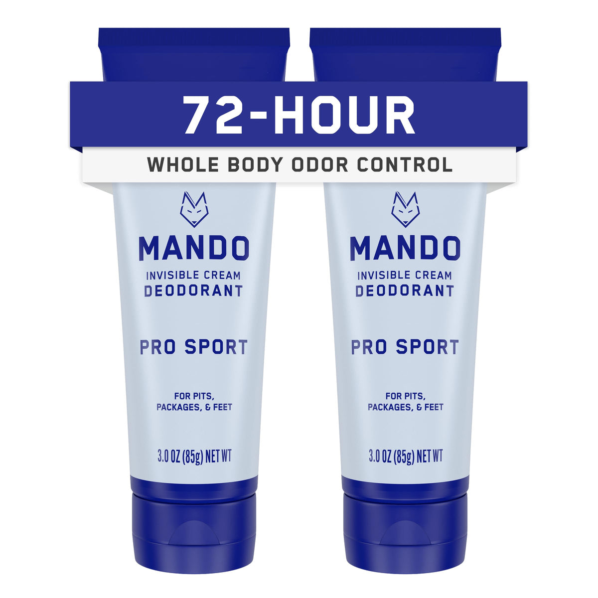 Mando Whole Body Deodorant two-pack applying invisible cream for all-day odor control