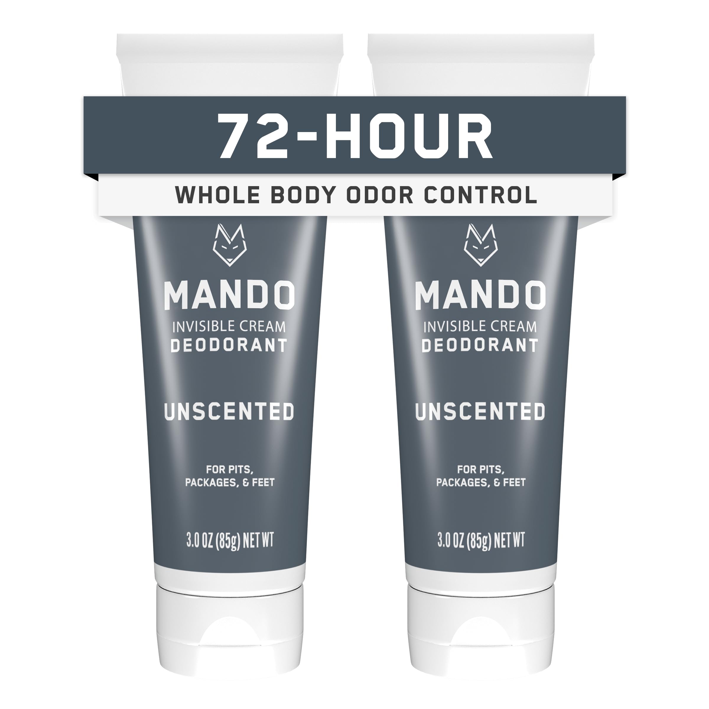 Mando Whole Body Deodorant pack-front shows two-pack for all-day odor control.