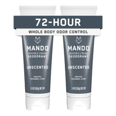 Mando Whole Body Deodorant pack-front shows two-pack for all-day odor control.