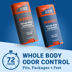 Mando Pro Sport packaging highlights skin-safe, aluminum-free formula.
