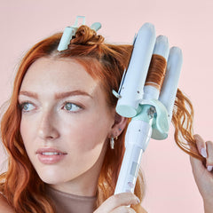 Mane All Grip No Slip clip in-use for neat hair sectioning during styling