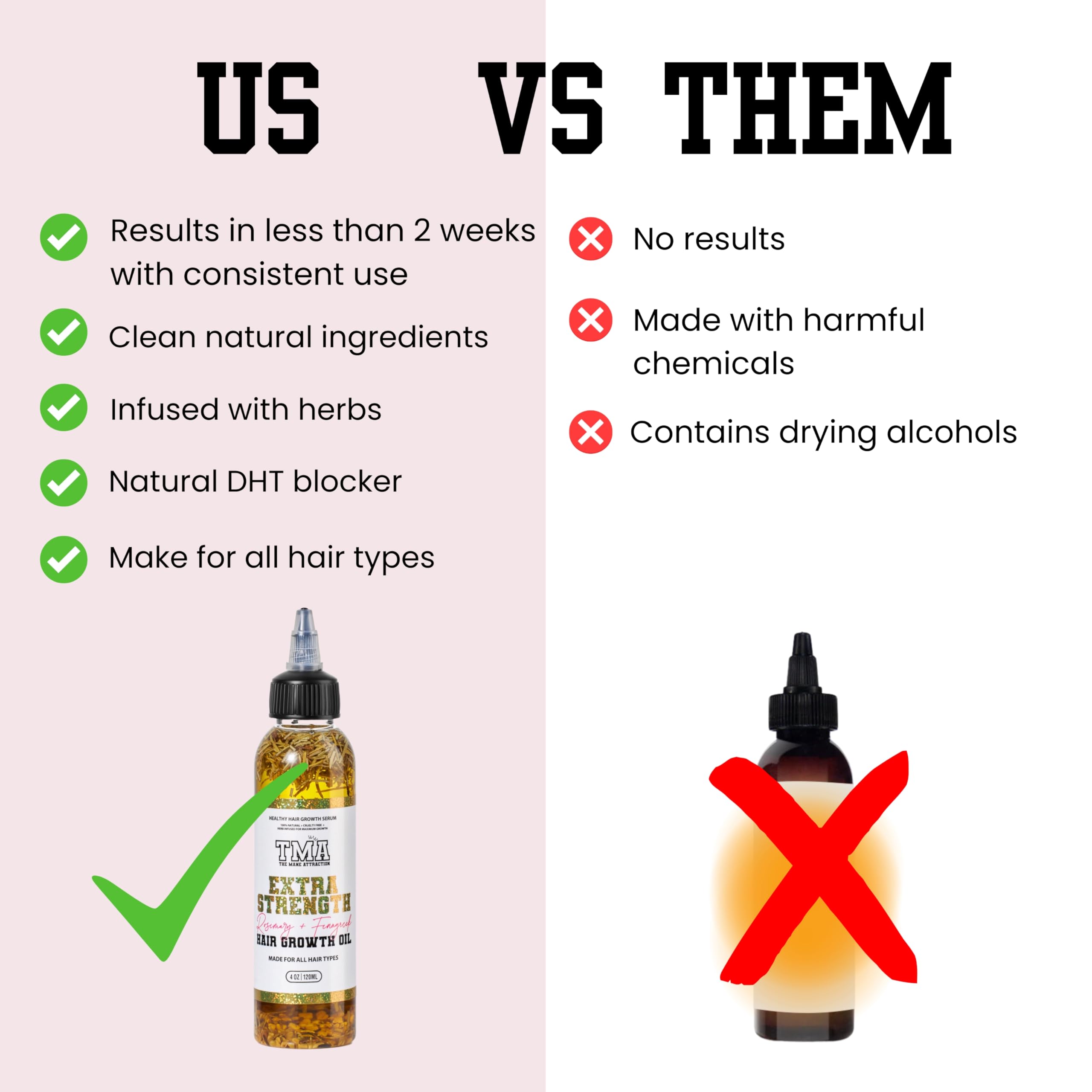 The Mane Attraction natural botanical oil essence shown against leaves for pure care.