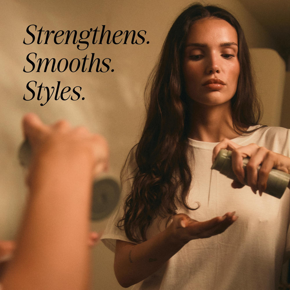 MANE IVY Hair Elixir Serum pump dispensing a precise amount for styling