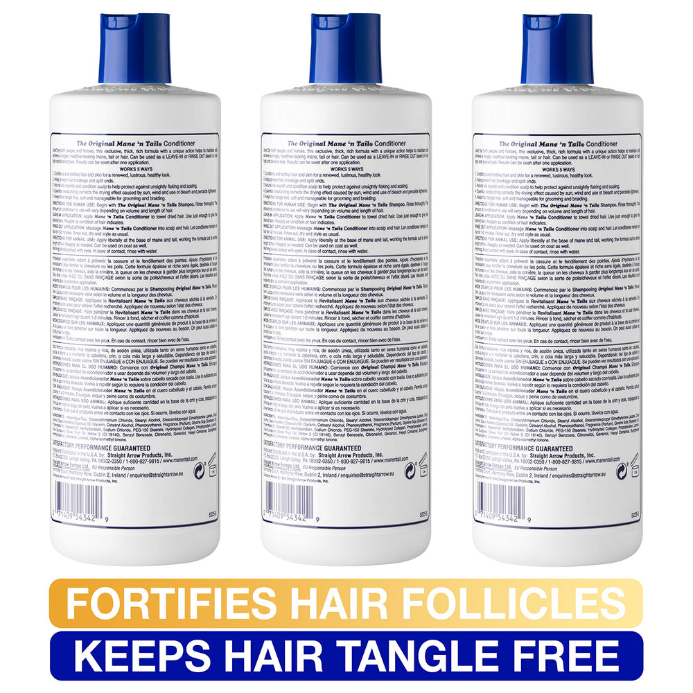 floral apple scent highlighted on Mane 'n Tail bottle for refreshing hair care