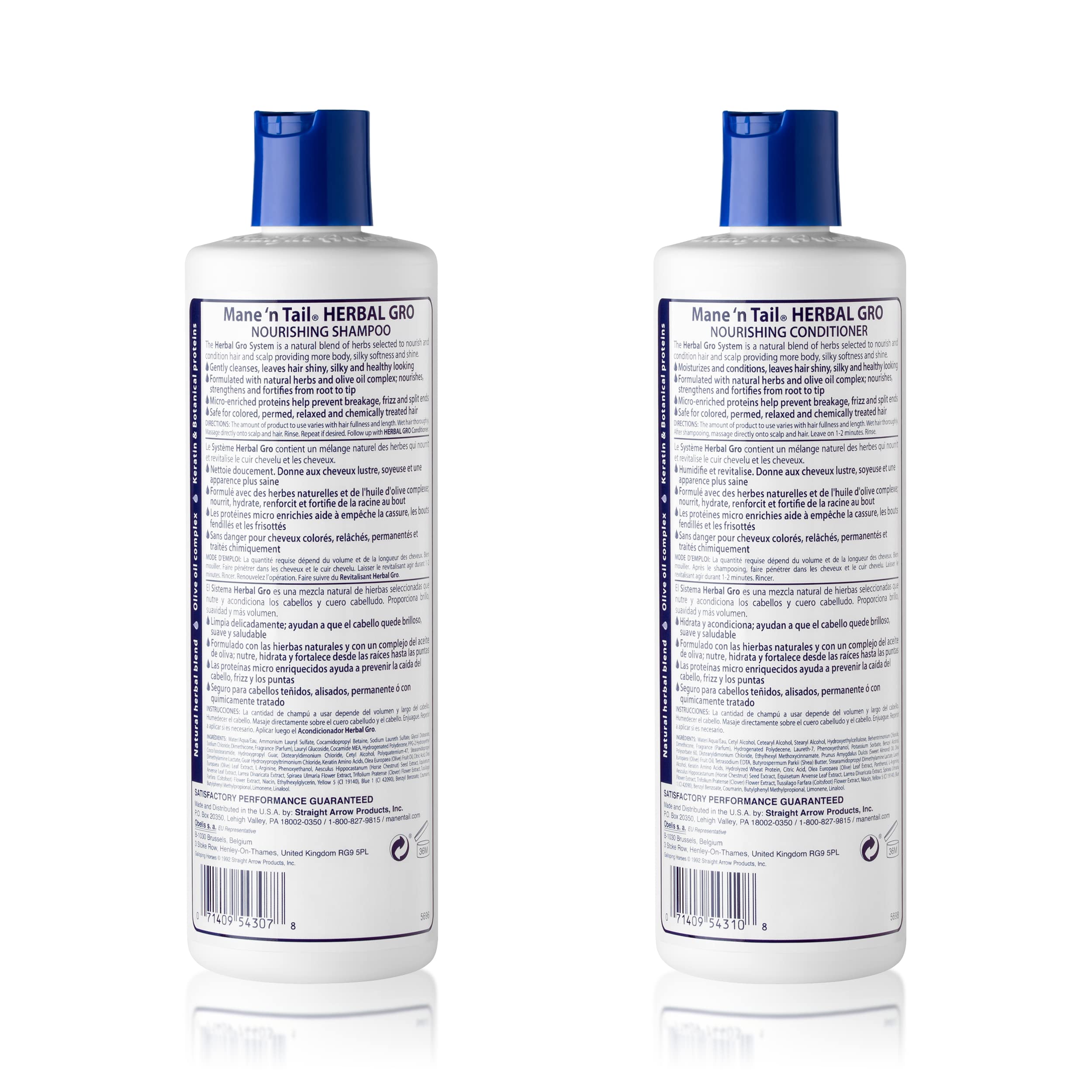 Mane 'n Tail Herbal Gro Conditioner bottle highlighting silky, nourished, frizz-controlled strands