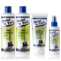 Mane 'n Tail Herbal Gro shampoo bottle for nourished roots and silky shine.