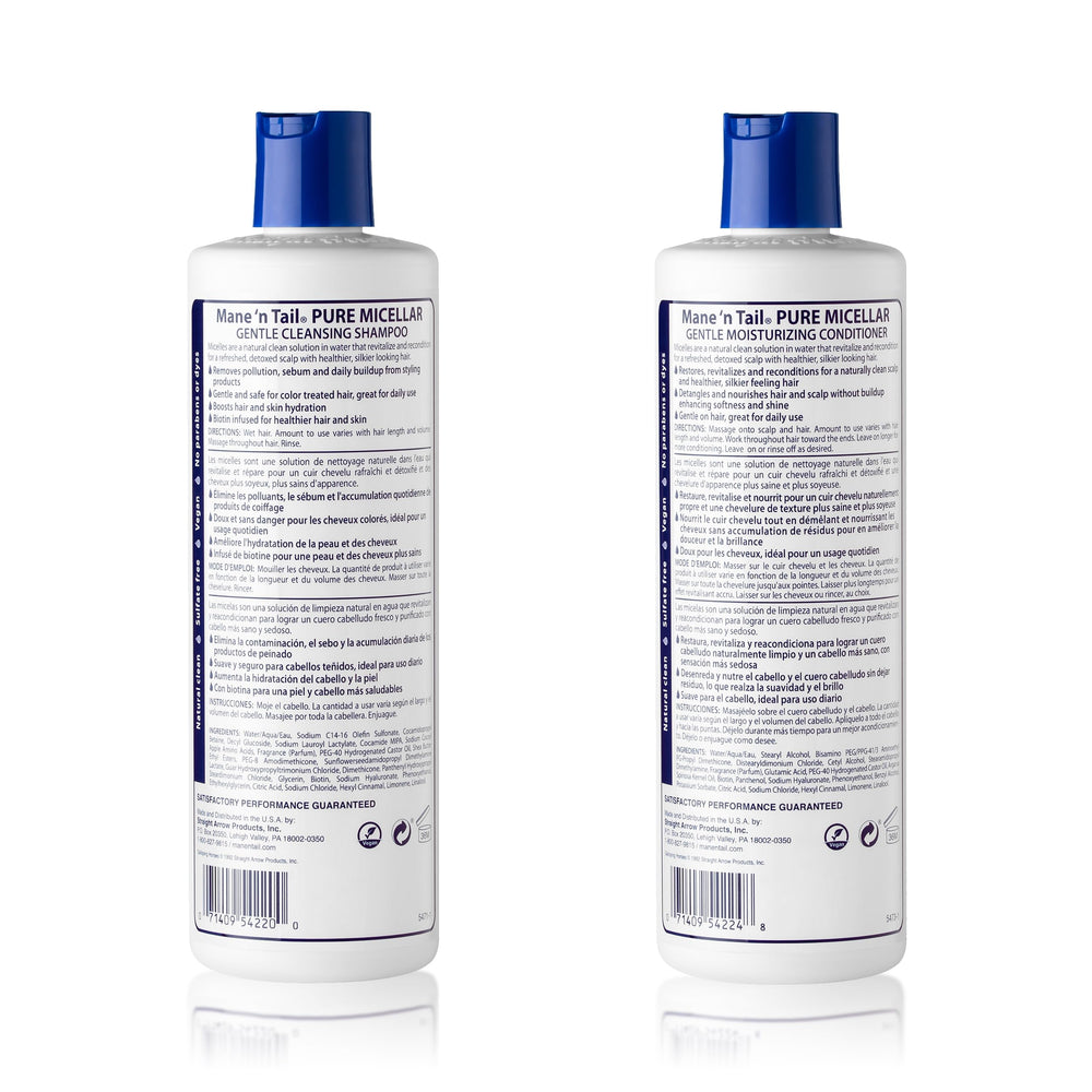 Mane 'n Tail micellar conditioner bottle applying for detangling and softness