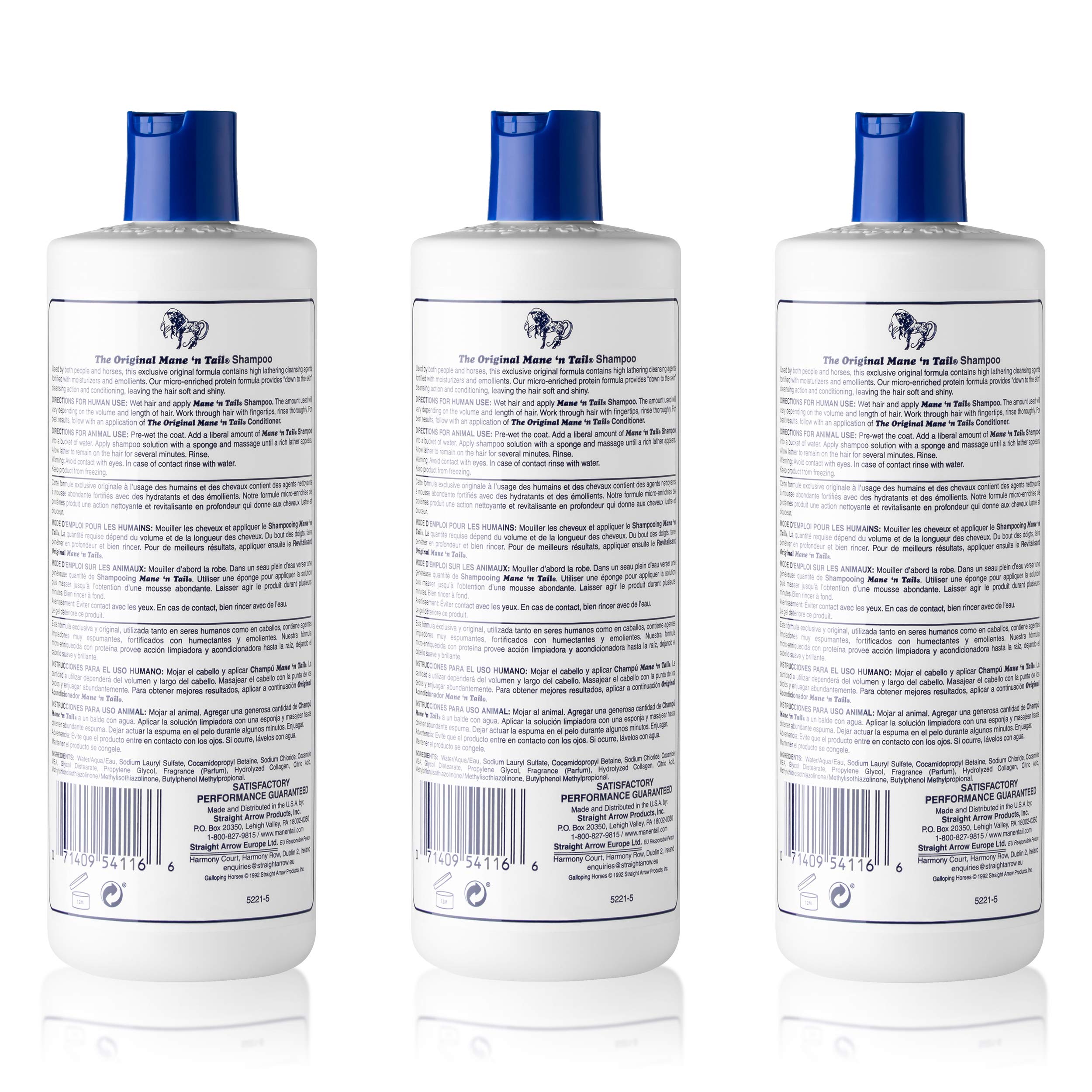 Mane 'n Tail Original Formula Shampoo bottle close-up emphasizes moisture and shine.