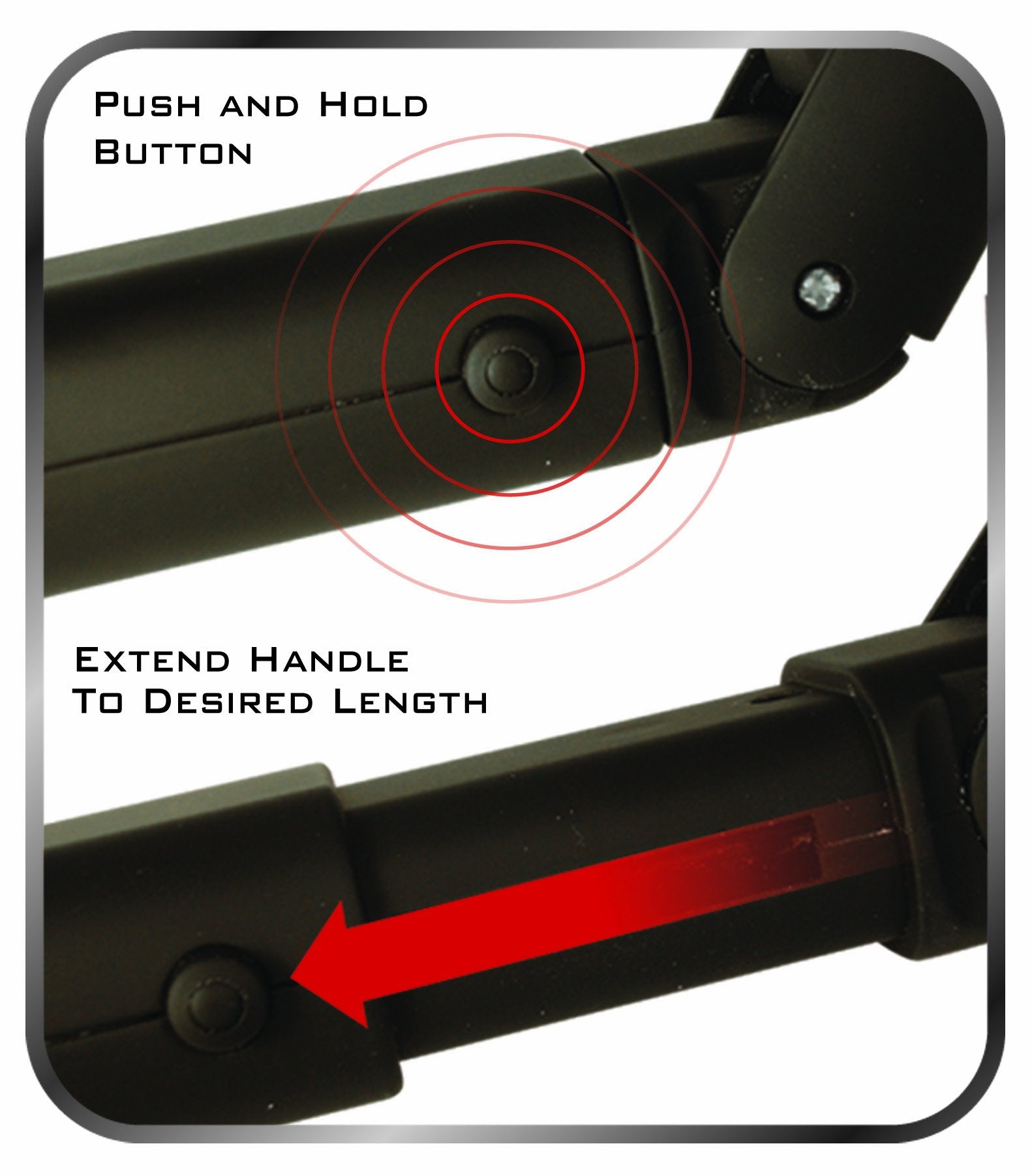 Mangroomer back shaver extreme reach shows over-two-foot extended length