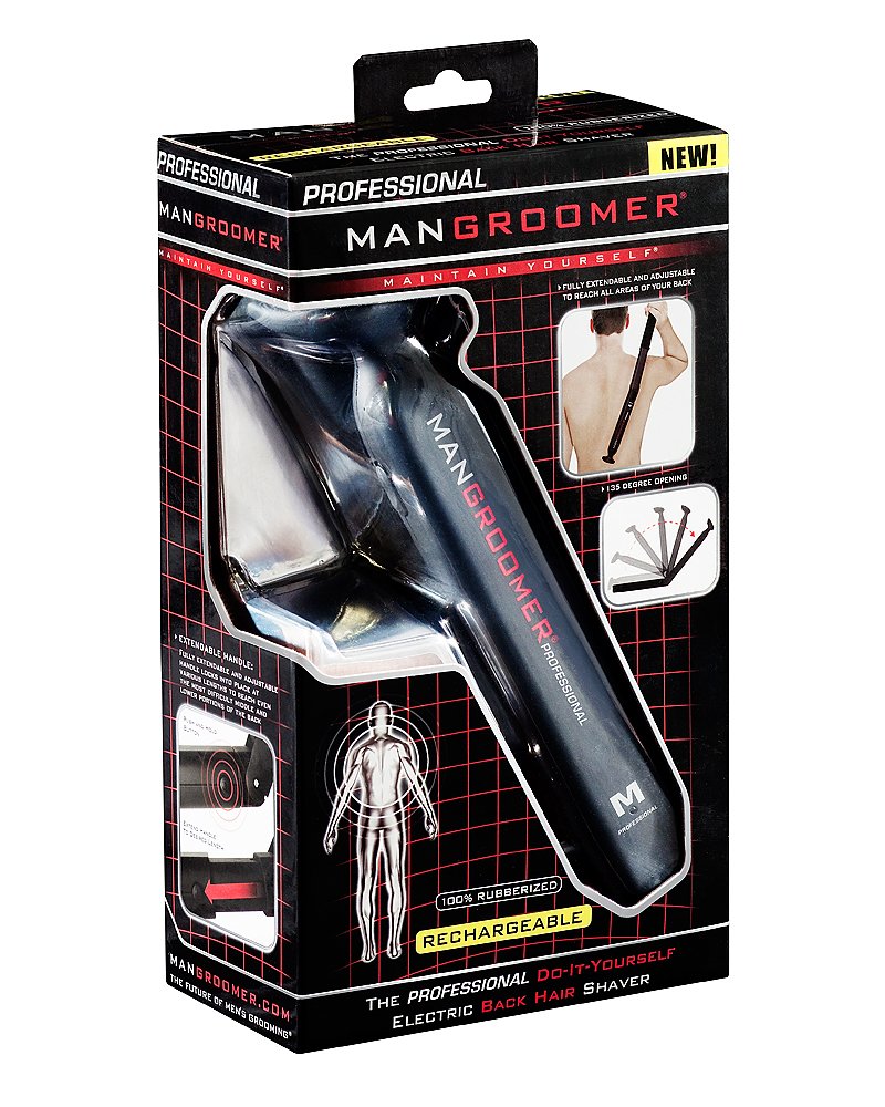 Mangroomer back shaver fully extended demonstrates maximum reach