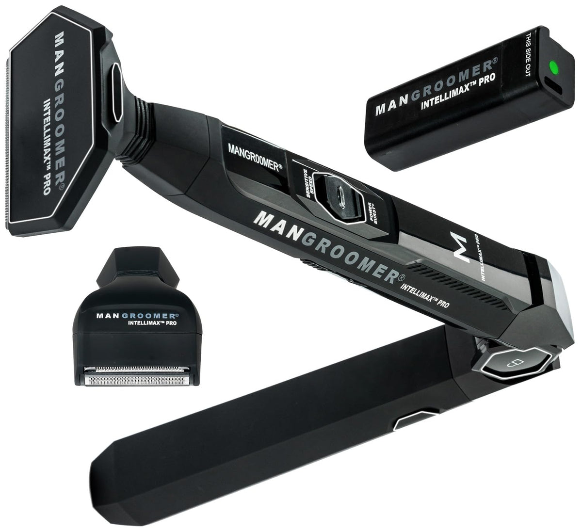 MANGROOMER INTELLIMAX PRO back shaver with extendable handle enables easy reach for hard-to-reach areas.