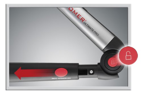 MANGROOMER Ultimate Pro Back Shaver power hinge angle locking feature