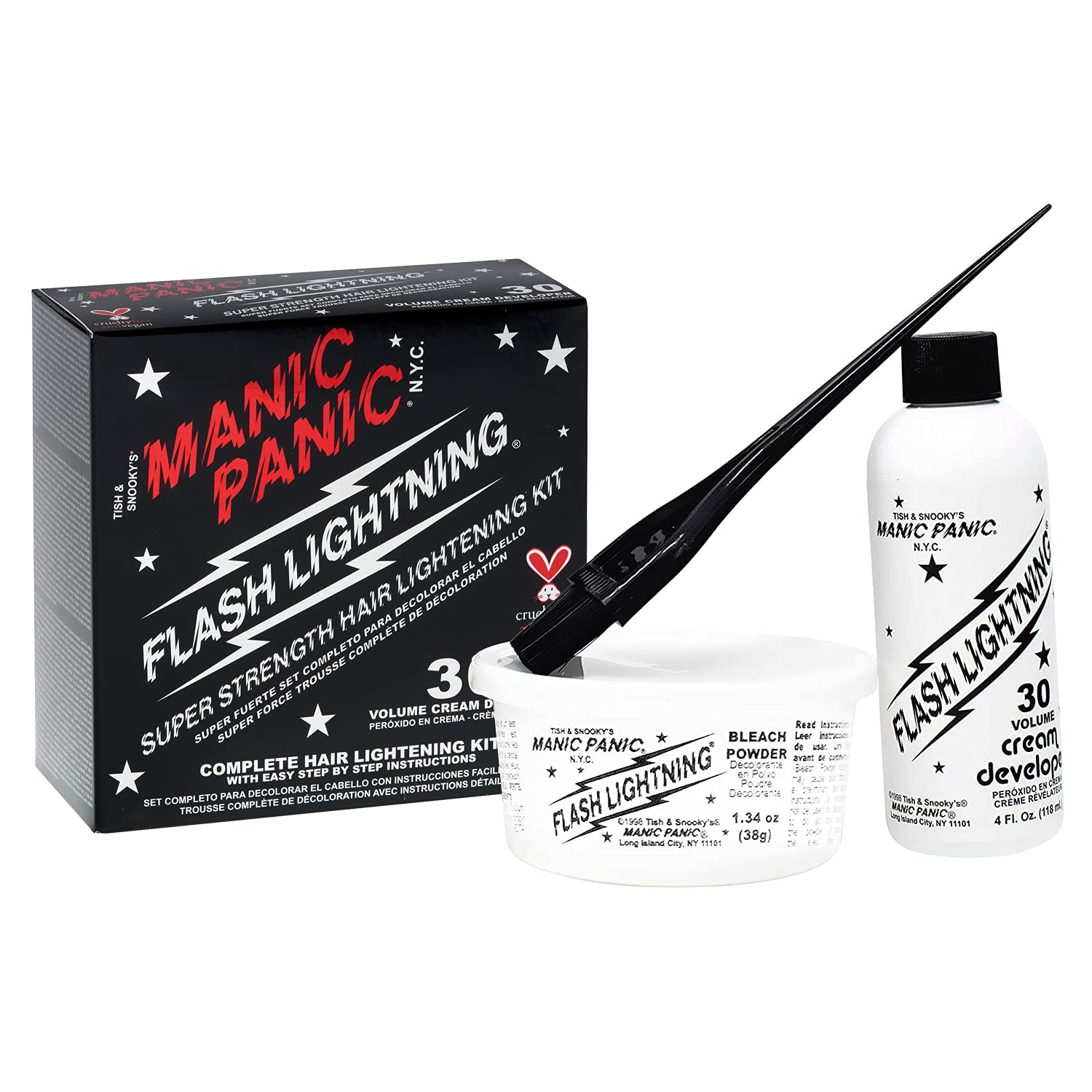 MANIC PANIC ammonia-free and PPD-free formula reduces harsh exposures.