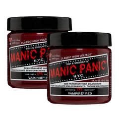 MANIC PANIC Vampire Red bottle delivers vibrant, long-lasting color for DIY and salon use.