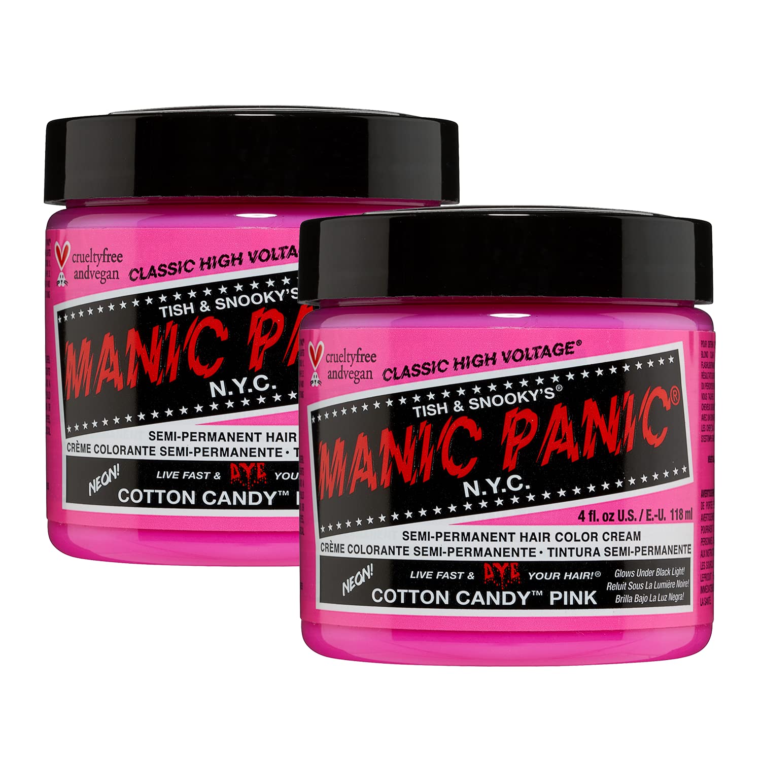 MANIC PANIC Cotton Candy Pink bottle for at-home vibrant color application