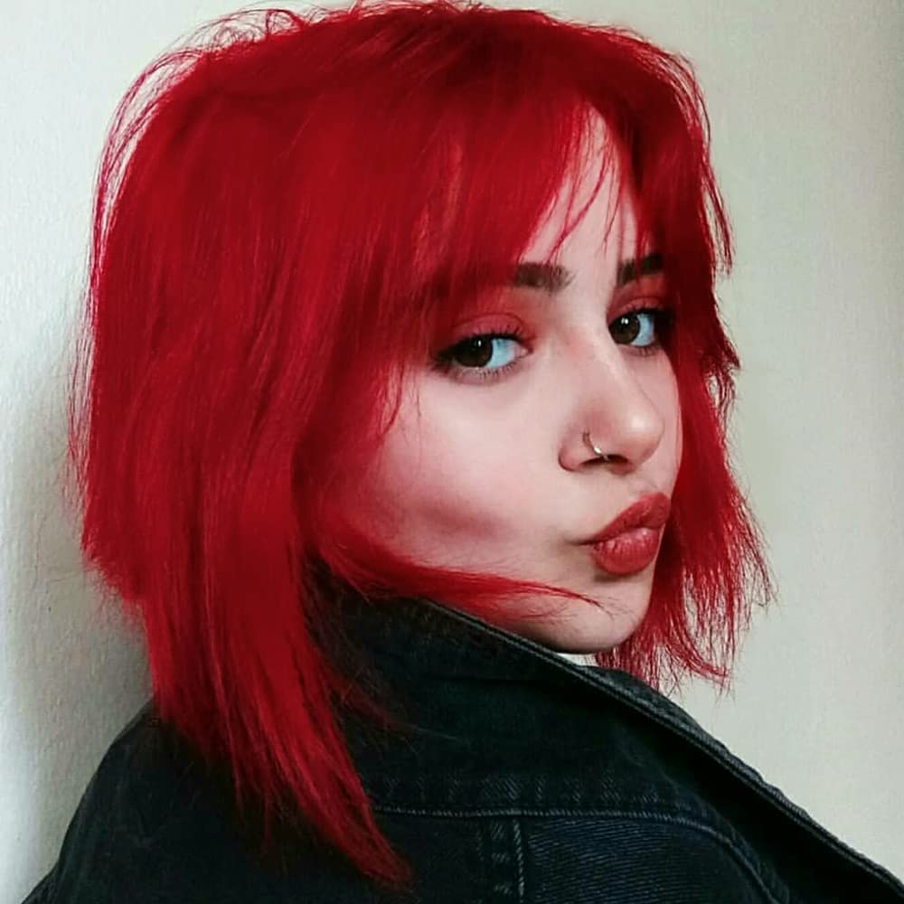 MANIC PANIC deep red on dark hair demonstrates achieving deeper shades