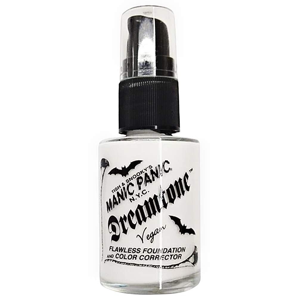 MANIC PANIC Dreamtone foundation bottle closeup showing oil-free base for lightweight coverage