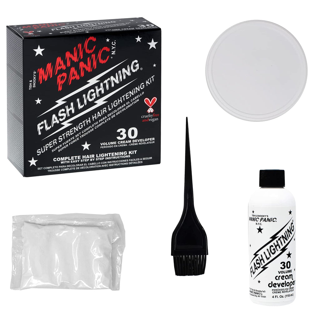 MANIC PANIC dust-free bleach powder provides smooth, controlled lightening.