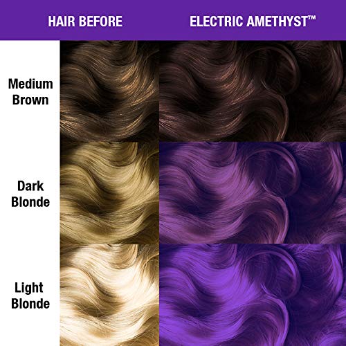 MANIC PANIC Electric Amethyst on pre-lightened hair delivers bright color