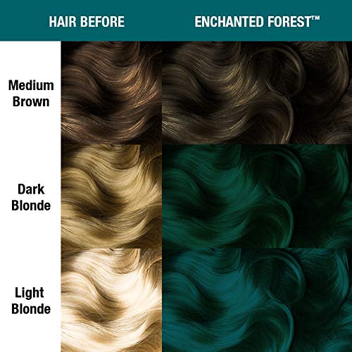 MANIC PANIC Enchanted Forest virgin hair result preview of earthy teal tones